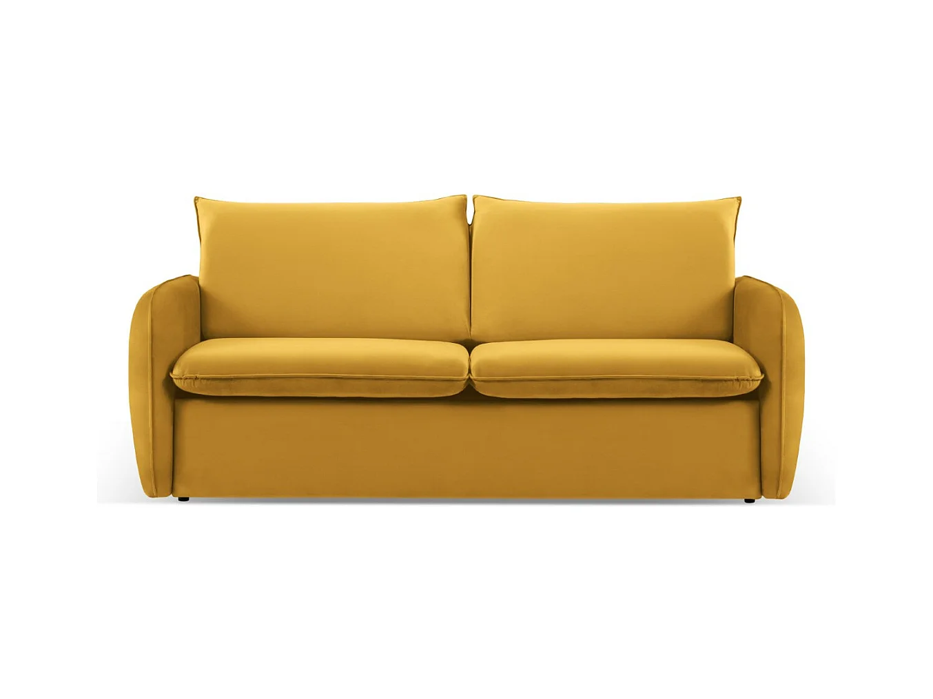 Cosmopolitan Design - Canapé convertible "Vienna" 2 places en velours jaune - 194x102x92cm