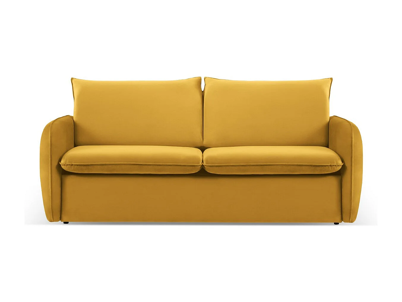 Cosmopolitan Design - Canapé convertible "Vienna" 2 places en velours jaune - 194x102x92cm