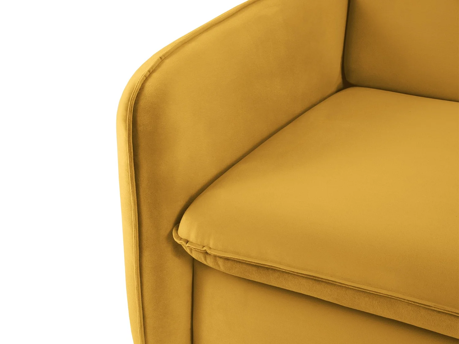 Cosmopolitan Design - Canapé convertible "Vienna" 2 places en velours jaune - 194x102x92cm