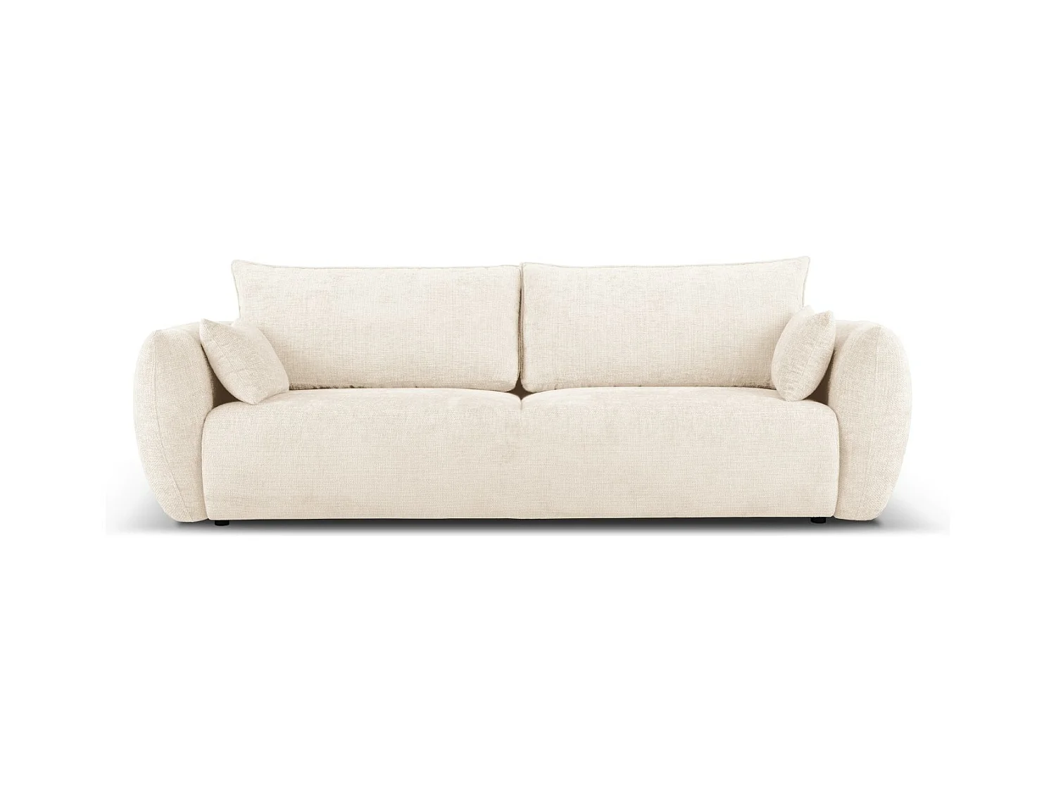 Cosmopolitan Design - Canapé convertible avec coffre de rangement "Matera" 3 places en chenille beige clair - 240x108x86cm
