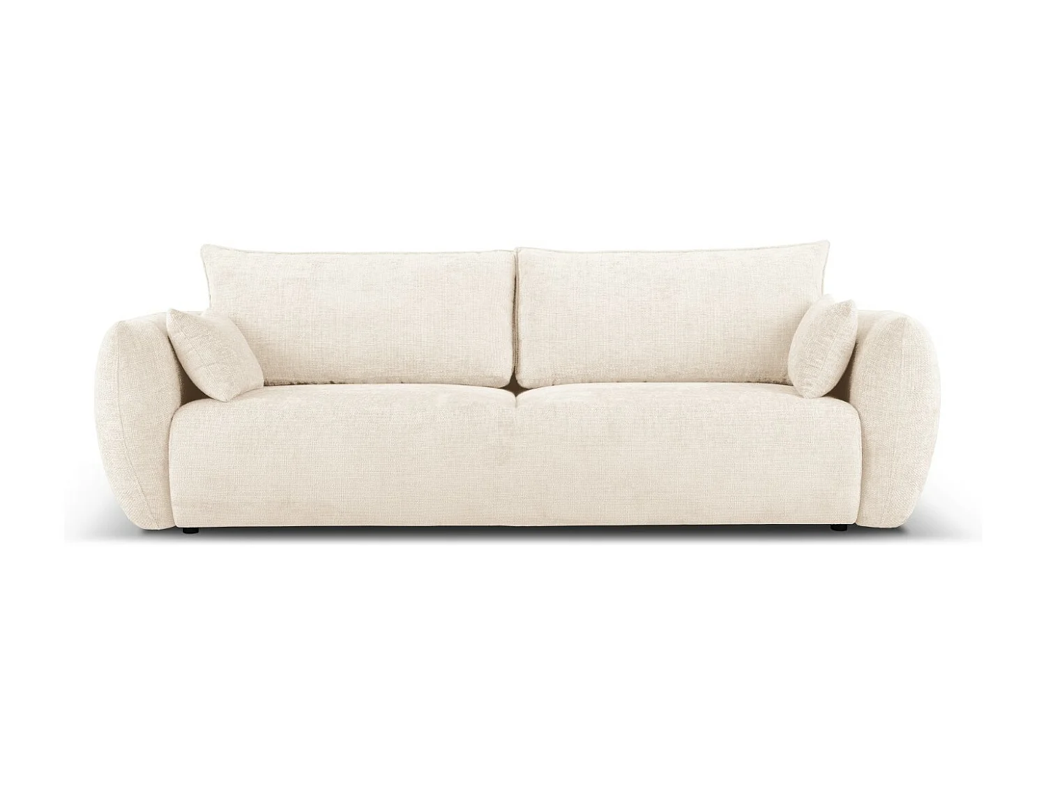 Cosmopolitan Design - Canapé convertible avec coffre de rangement "Matera" 3 places en chenille beige clair - 240x108x86cm