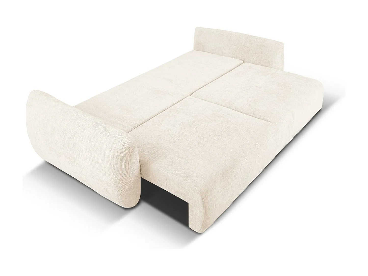 Cosmopolitan Design - Canapé convertible avec coffre de rangement "Matera" 3 places en chenille beige clair - 240x108x86cm