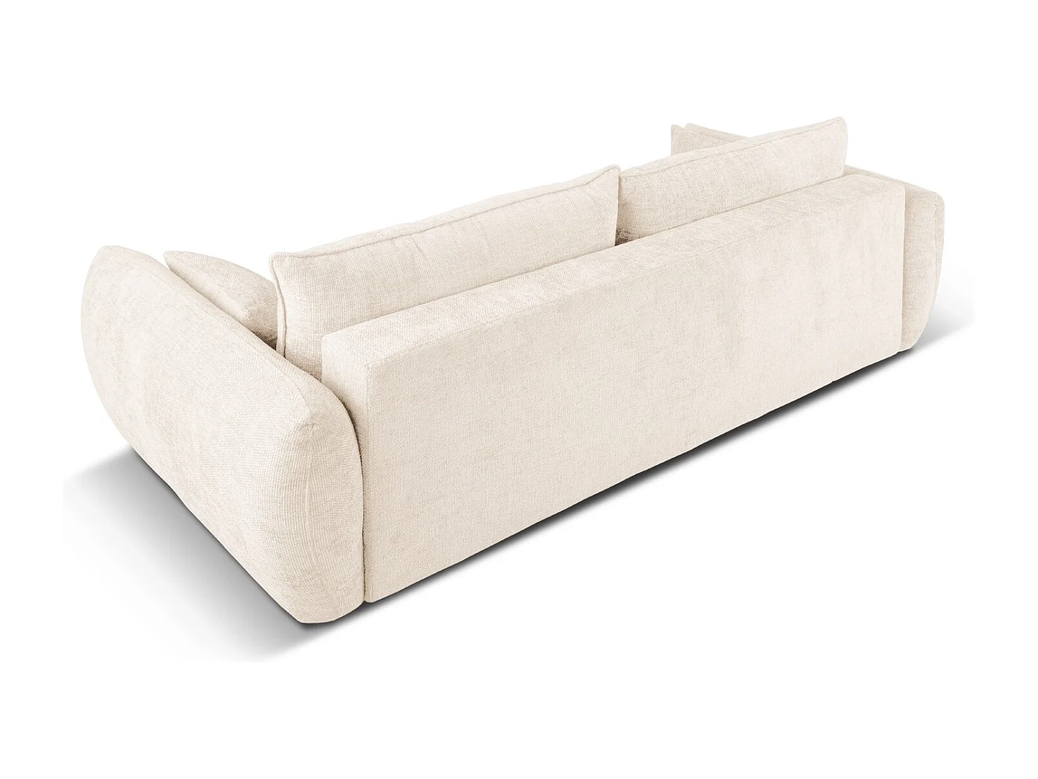 Cosmopolitan Design - Canapé convertible avec coffre de rangement "Matera" 3 places en chenille beige clair - 240x108x86cm