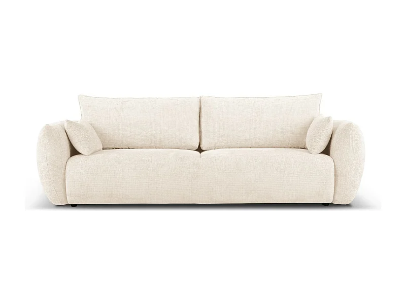 Cosmopolitan Design - Slaapbank met opbergdoos "Matera" 3 zitplaatsen, Chenille, Lichtbeige - 240x108x86cm