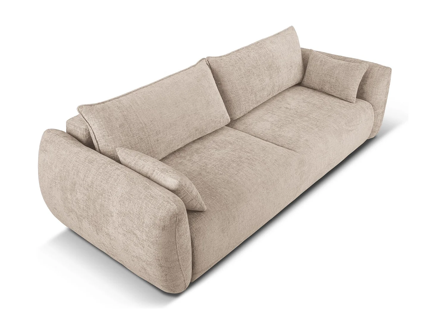 Cosmopolitan Design - Sofa z funkcją spania ze schowkiem, "Matera" 3 miejsca szenil, beż - 240x108x86cm
