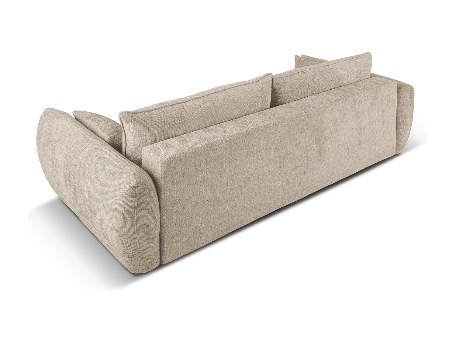 Cosmopolitan Design - Sofa z funkcją spania ze schowkiem, "Matera" 3 miejsca szenil, beż - 240x108x86cm