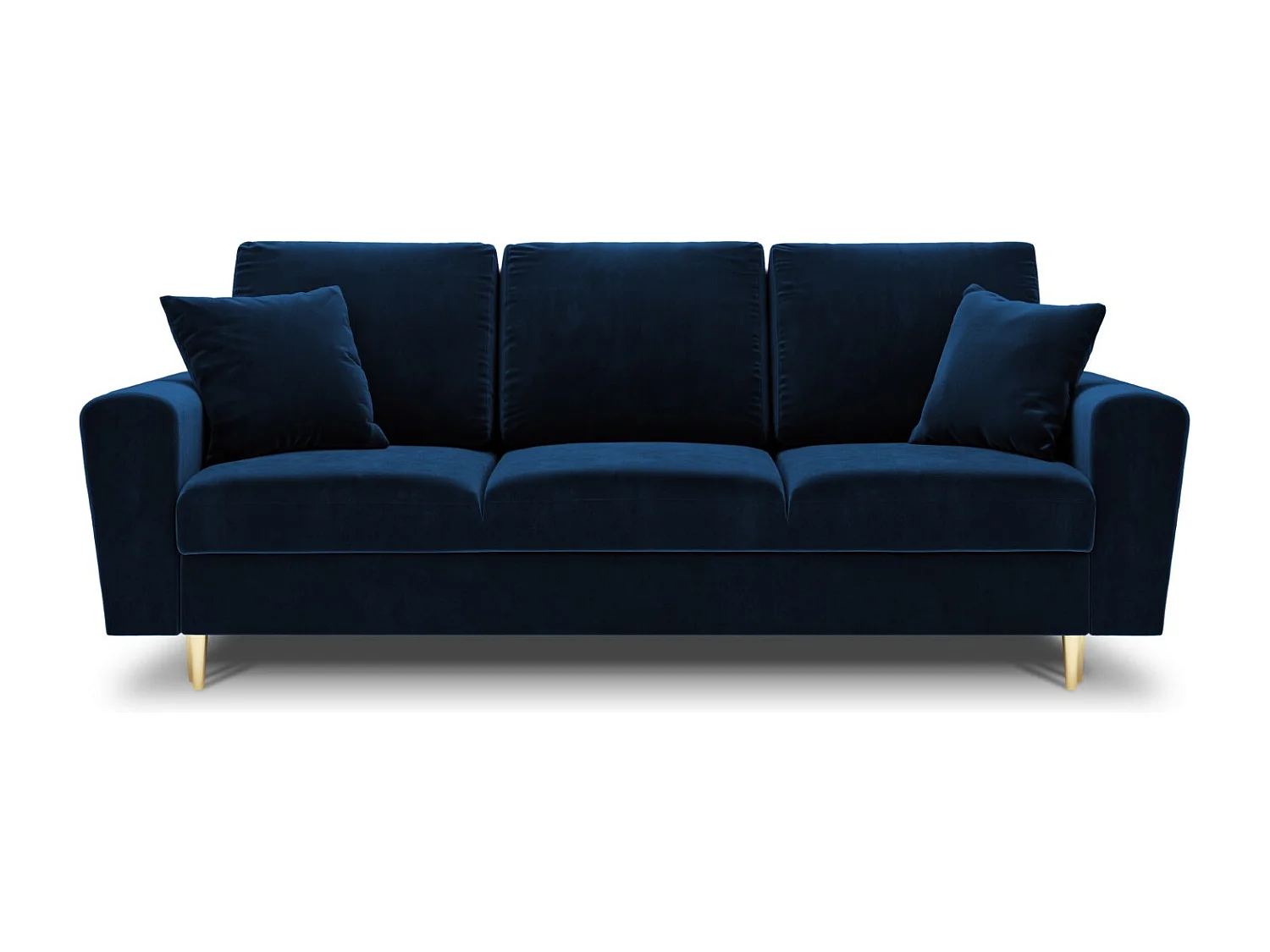 Cosmopolitan Design - Sofá cama con baúl de almacenaje "Kyoto" 3 plazas de terciopelo azul regio - 235x100x88cm