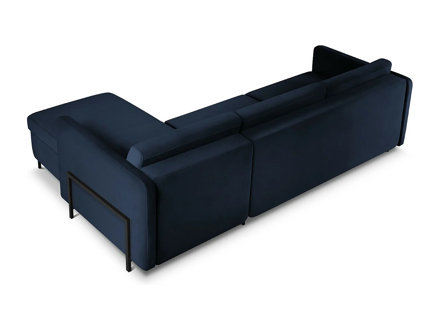 CXL by Christian Lacroix - Sofá cama esquinero derecho "Yanis" 4 plazas de terciopelo azul regio - 260x170x80cm