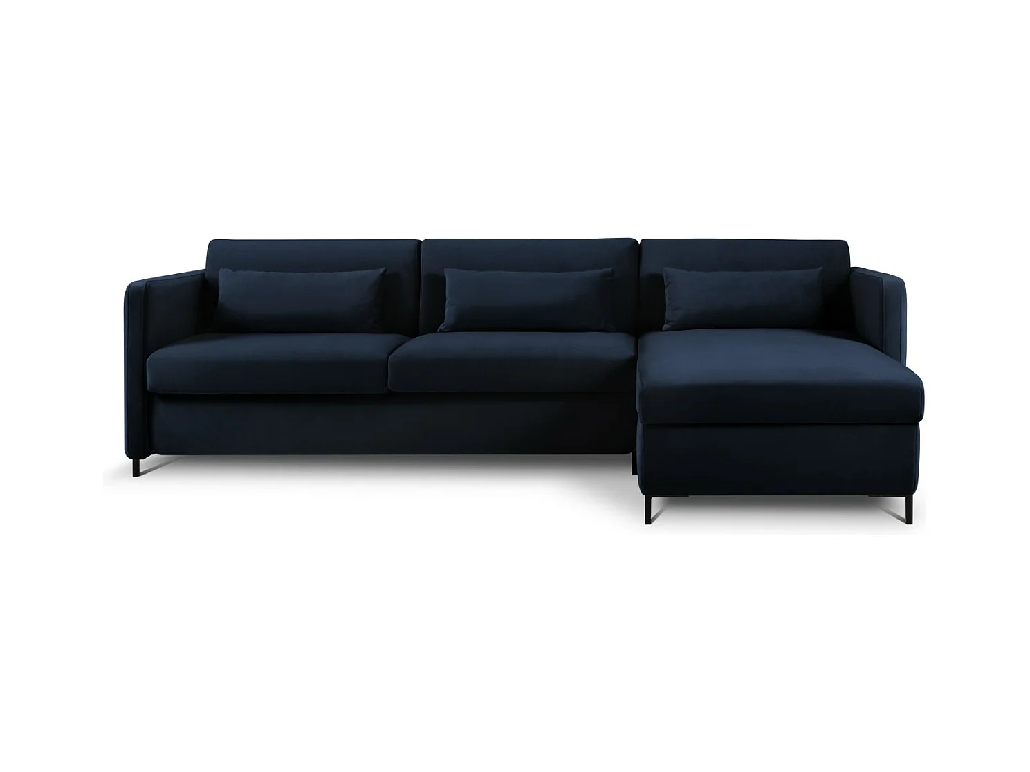 CXL by Christian Lacroix - Converteerbare hoekbank rechts "Yanis" 4 zitplaatsen, Flueel, Koningsblauw - 260x170x80cm