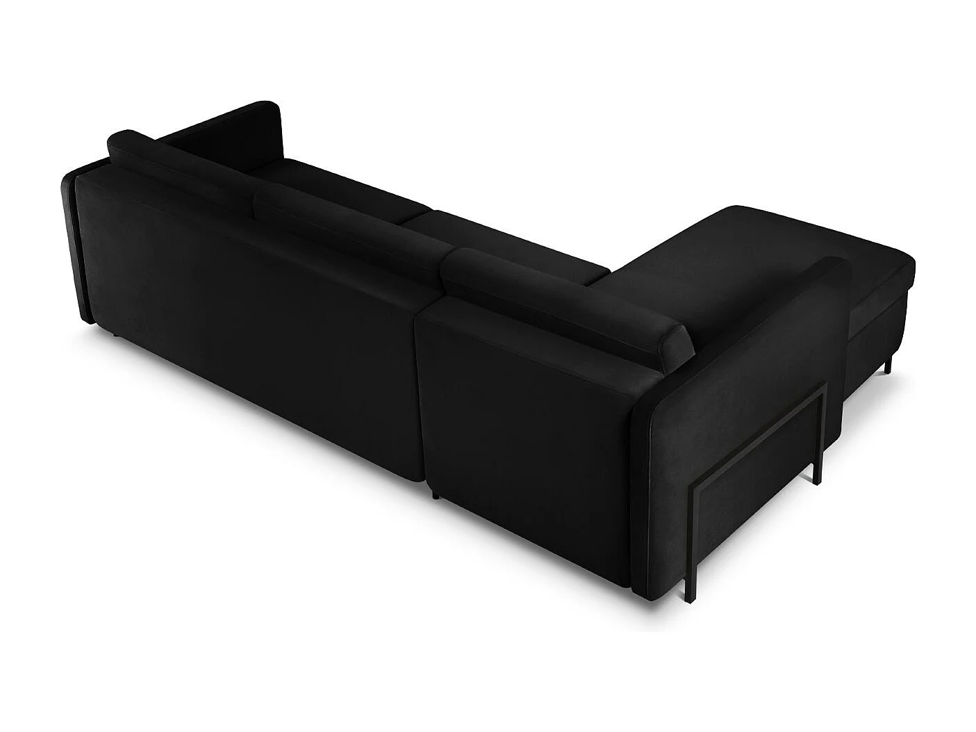 CXL by Christian Lacroix - 4-Sitzer ausklappbares Ecksofa links "Yanis" Sitzer aus Samt schwarz - 260x170x80cm