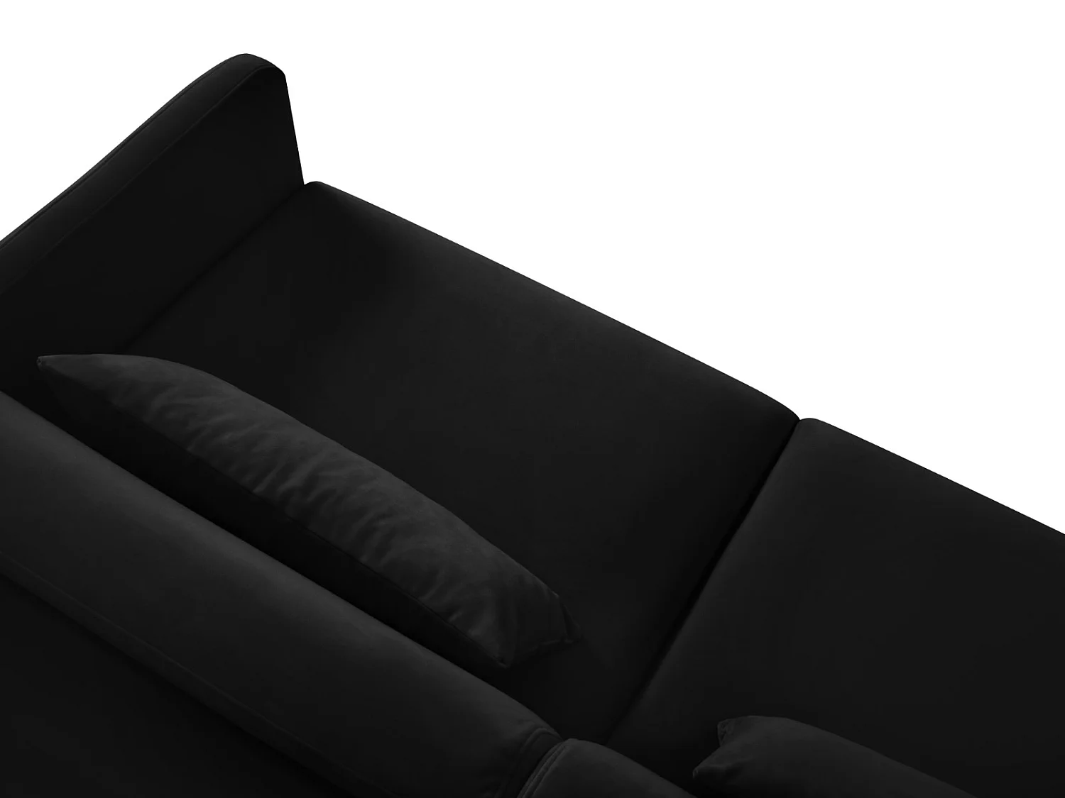 CXL by Christian Lacroix - Canapé d'angle gauche convertible "Yanis" 4 places en velours noir - 260x170x80cm