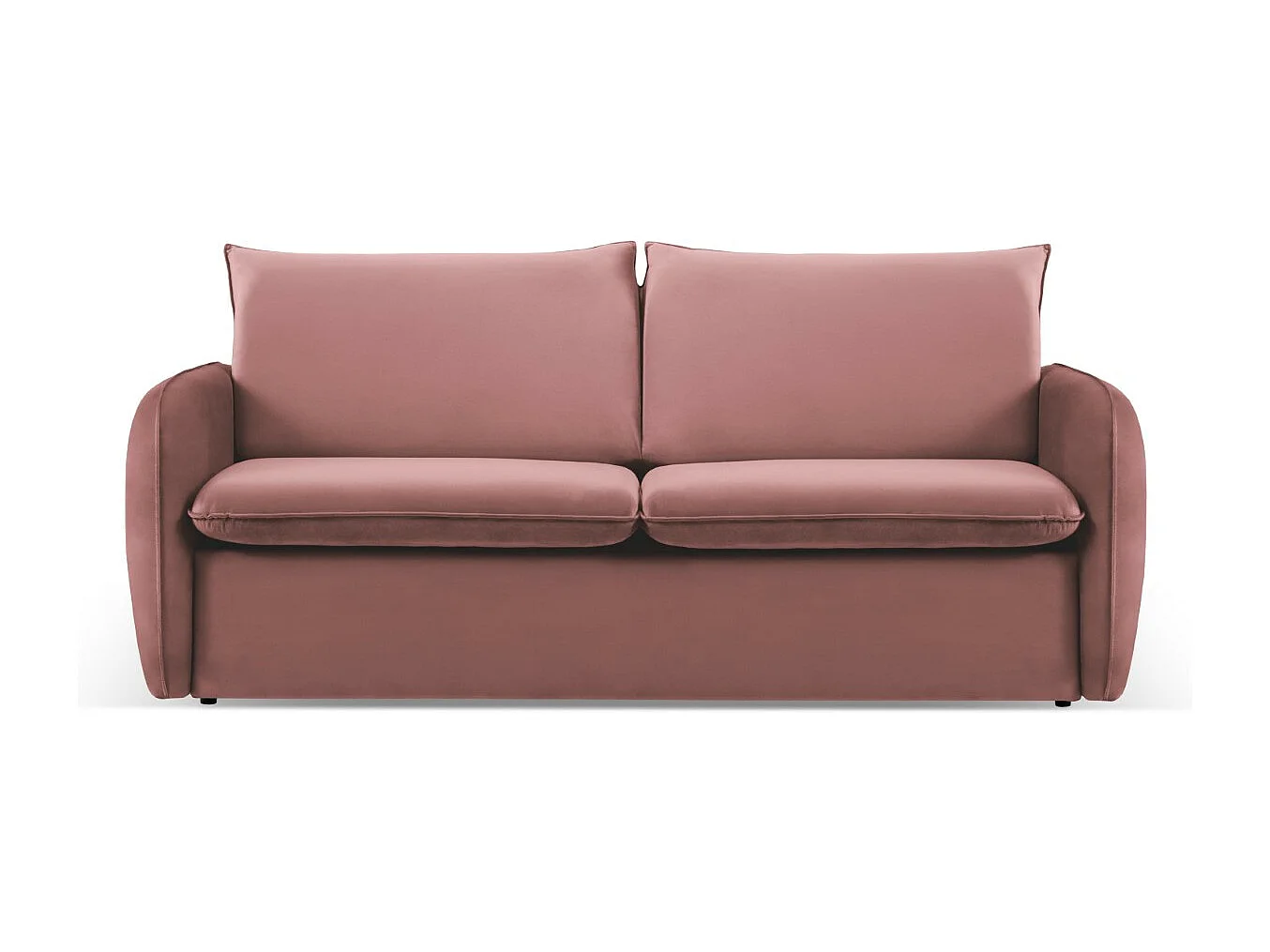 Cosmopolitan Design - 2-Sitzer ausklappbares Sofa "Vienna" aus Samt rosa - 194x102x92cm