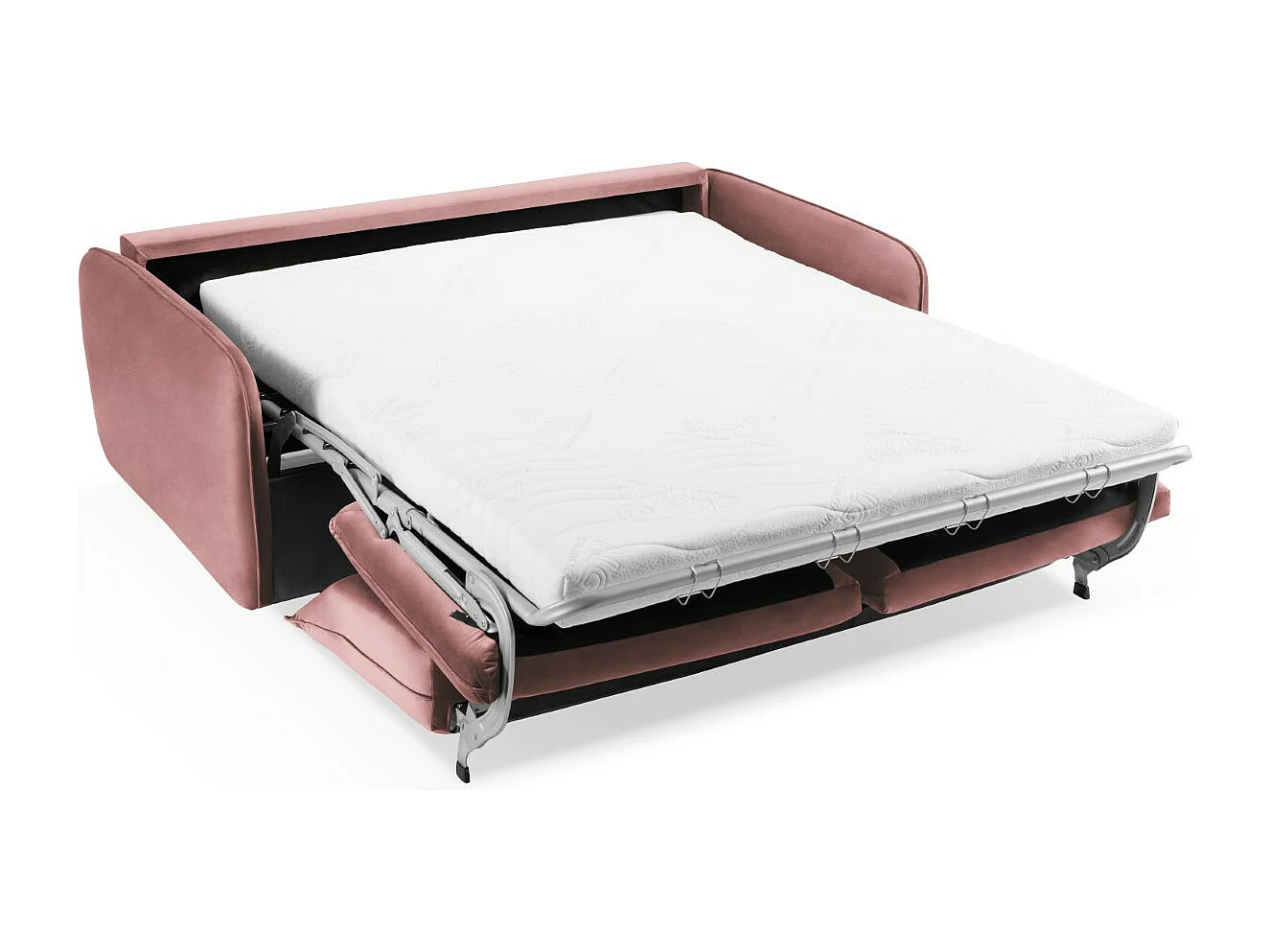 Cosmopolitan Design - Canapé convertible "Vienna" 2 places en velours rose - 194x102x92cm