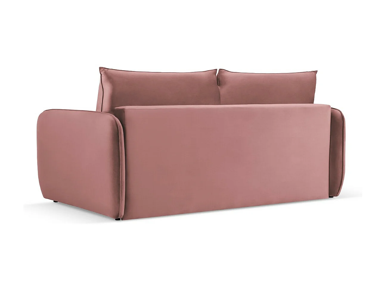 Cosmopolitan Design - Canapé convertible "Vienna" 2 places en velours rose - 194x102x92cm