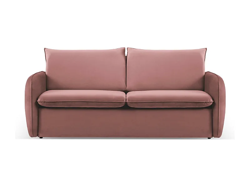Cosmopolitan Design - Canapé convertible "Vienna" 2 places en velours rose - 194x102x92cm