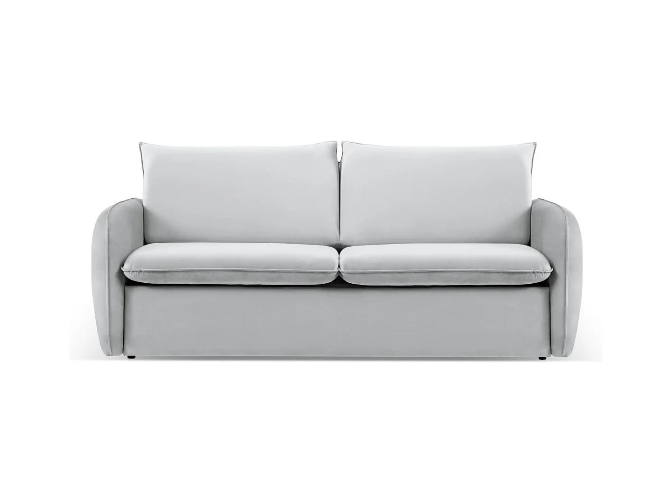 Cosmopolitan Design - Canapé convertible "Vienna" 3 places en velours argent - 214x102x92cm