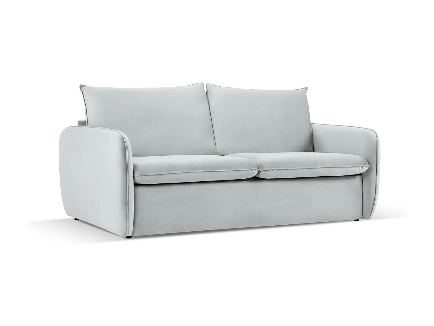 Cosmopolitan Design - Sofa z funkcją spania, "Vienna" 3 miejsca welur, srebrny - 214x102x92cm