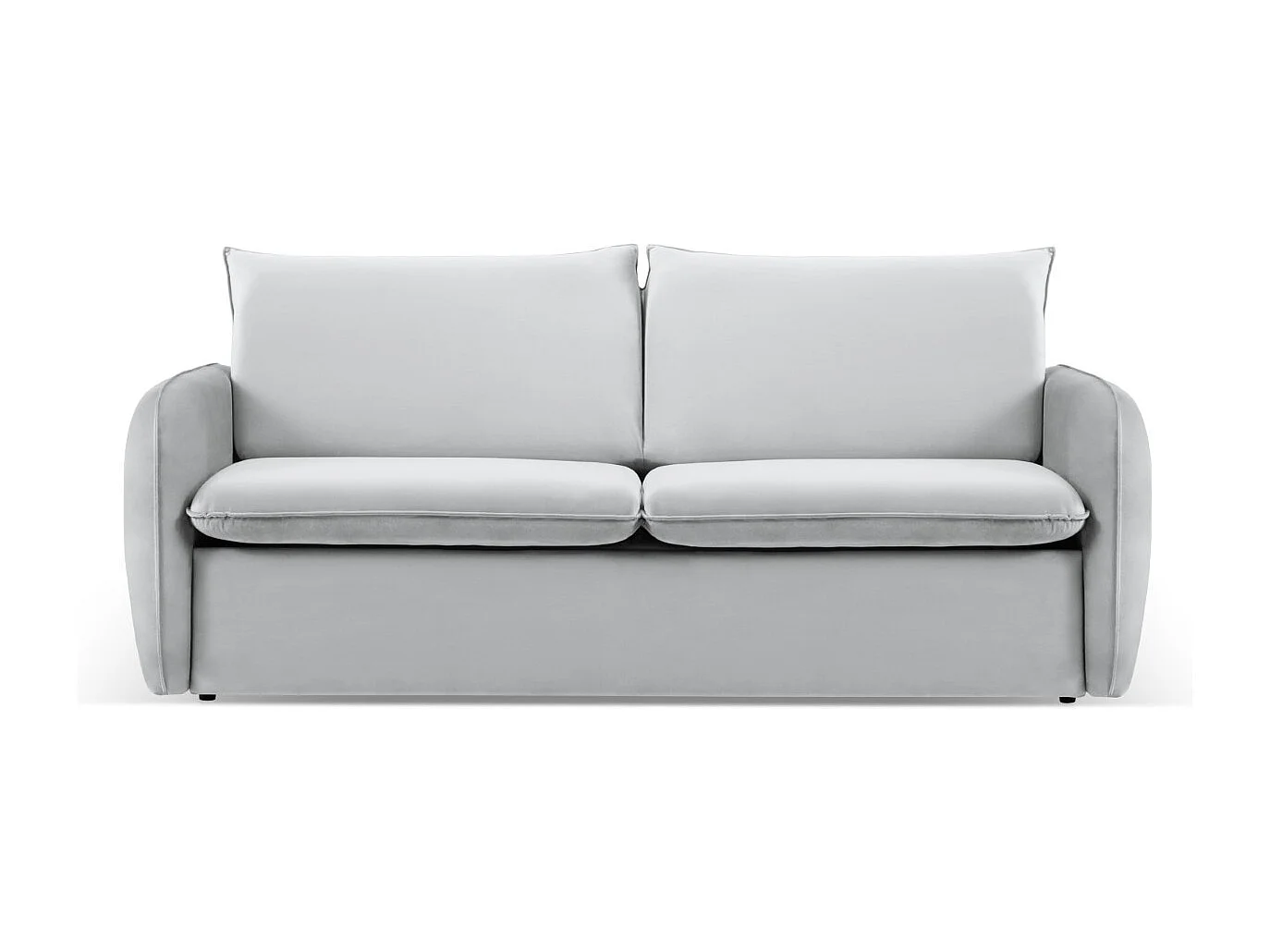 Cosmopolitan Design - Canapé convertible "Vienna" 3 places en velours argent - 214x102x92cm