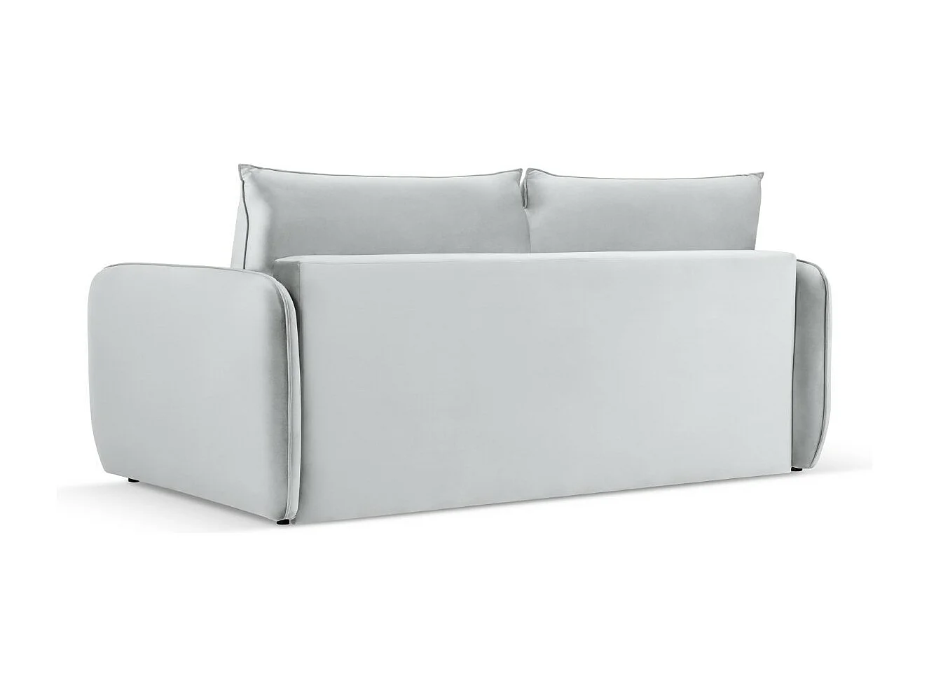 Cosmopolitan Design - Canapé convertible "Vienna" 3 places en velours argent - 214x102x92cm