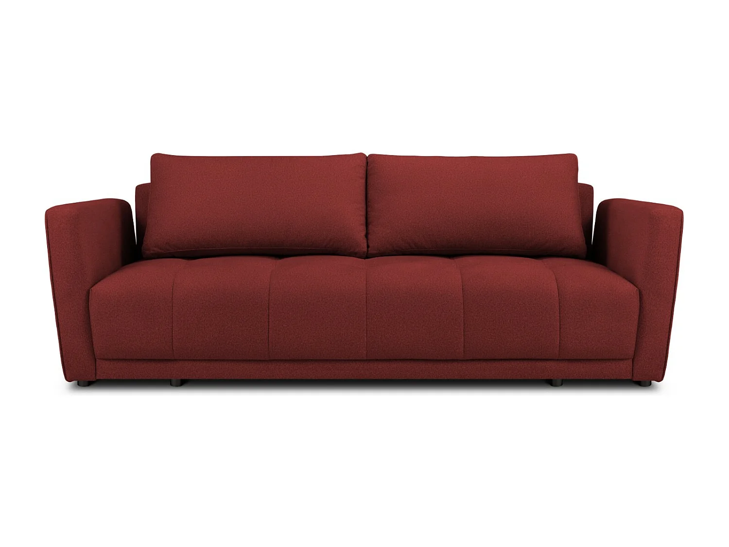 Cosmopolitan Design - Canapé convertible avec coffre de rangement "Madrid" 3 places en tissu structurel rouge - 230x104x88cm