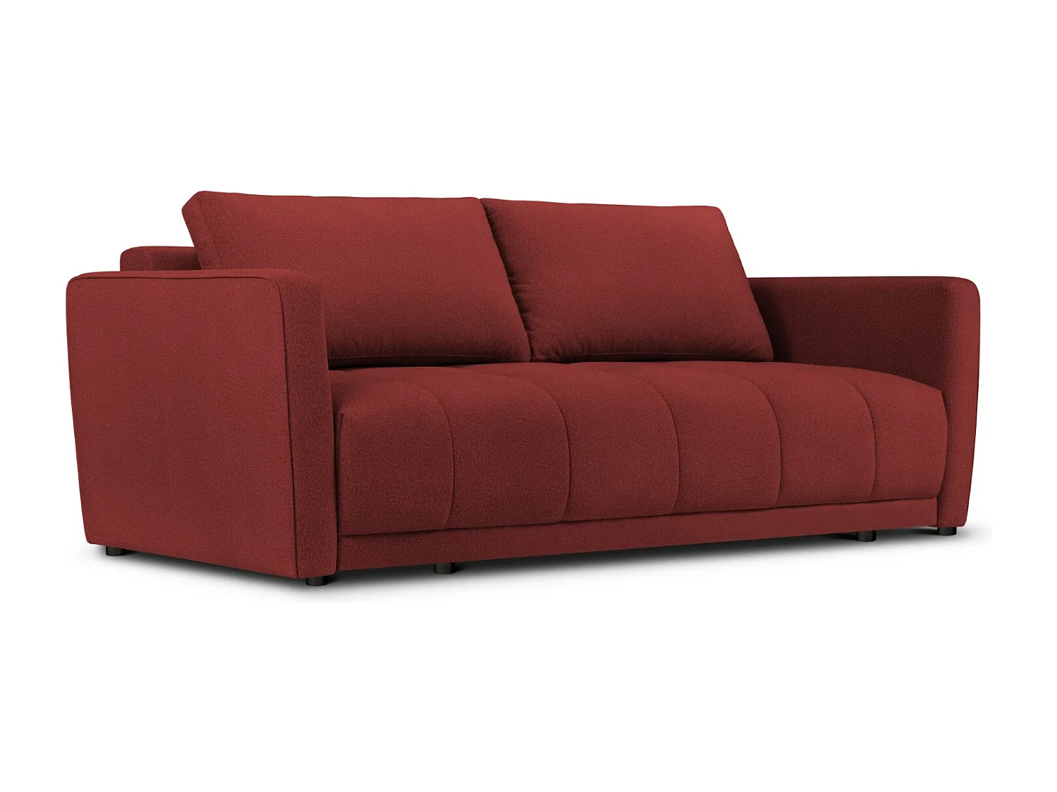 Cosmopolitan Design - Canapé convertible avec coffre de rangement "Madrid" 3 places en tissu structurel rouge - 230x104x88cm