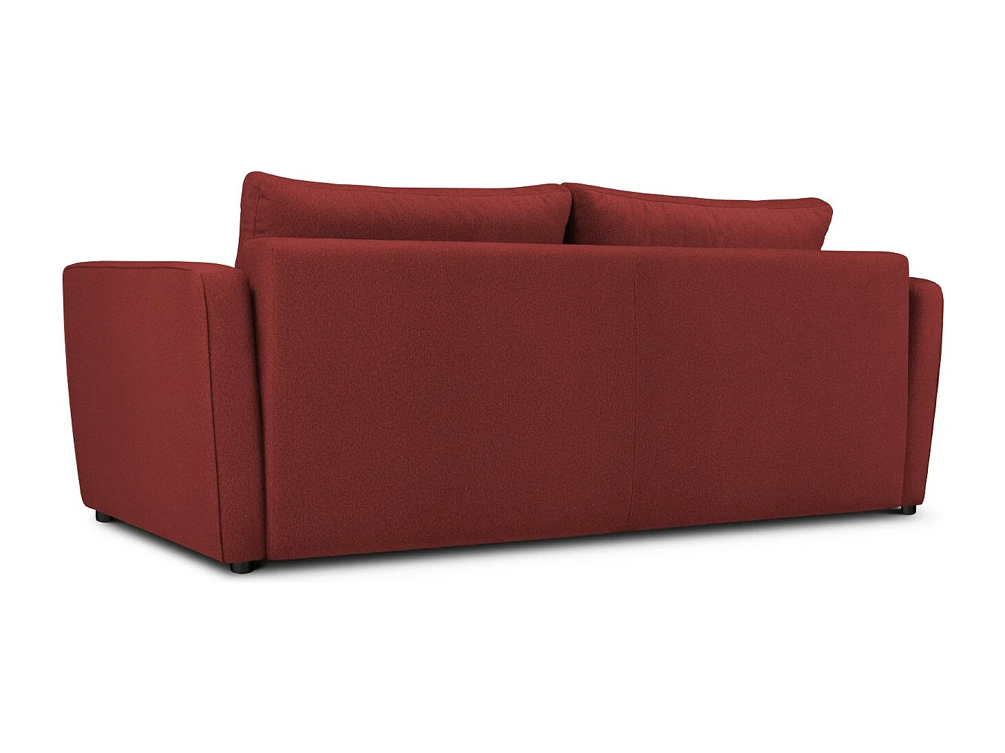 Cosmopolitan Design - Canapé convertible avec coffre de rangement "Madrid" 3 places en tissu structurel rouge - 230x104x88cm