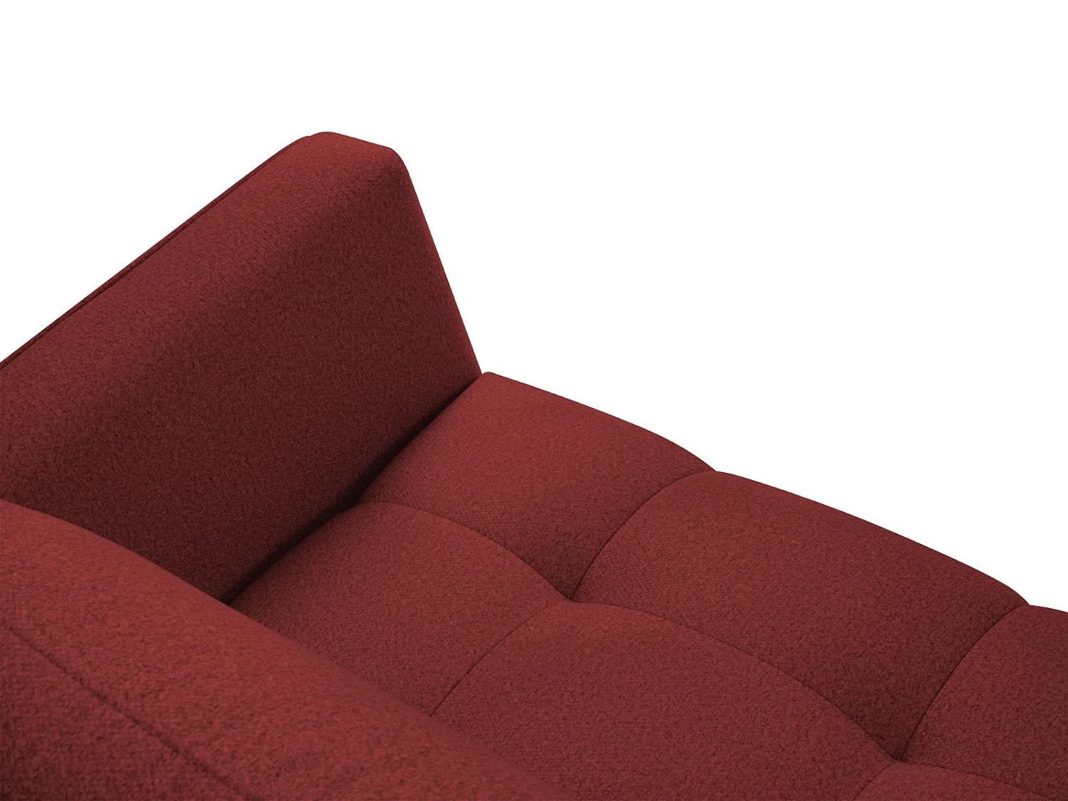 Cosmopolitan Design - Canapé convertible avec coffre de rangement "Madrid" 3 places en tissu structurel rouge - 230x104x88cm