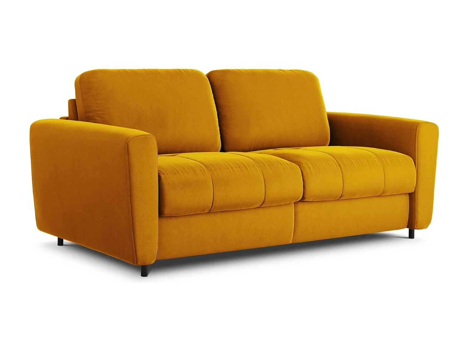 CXL by Christian Lacroix - Canapé convertible "Audra" 4 places en velours jaune - 212x101x88cm