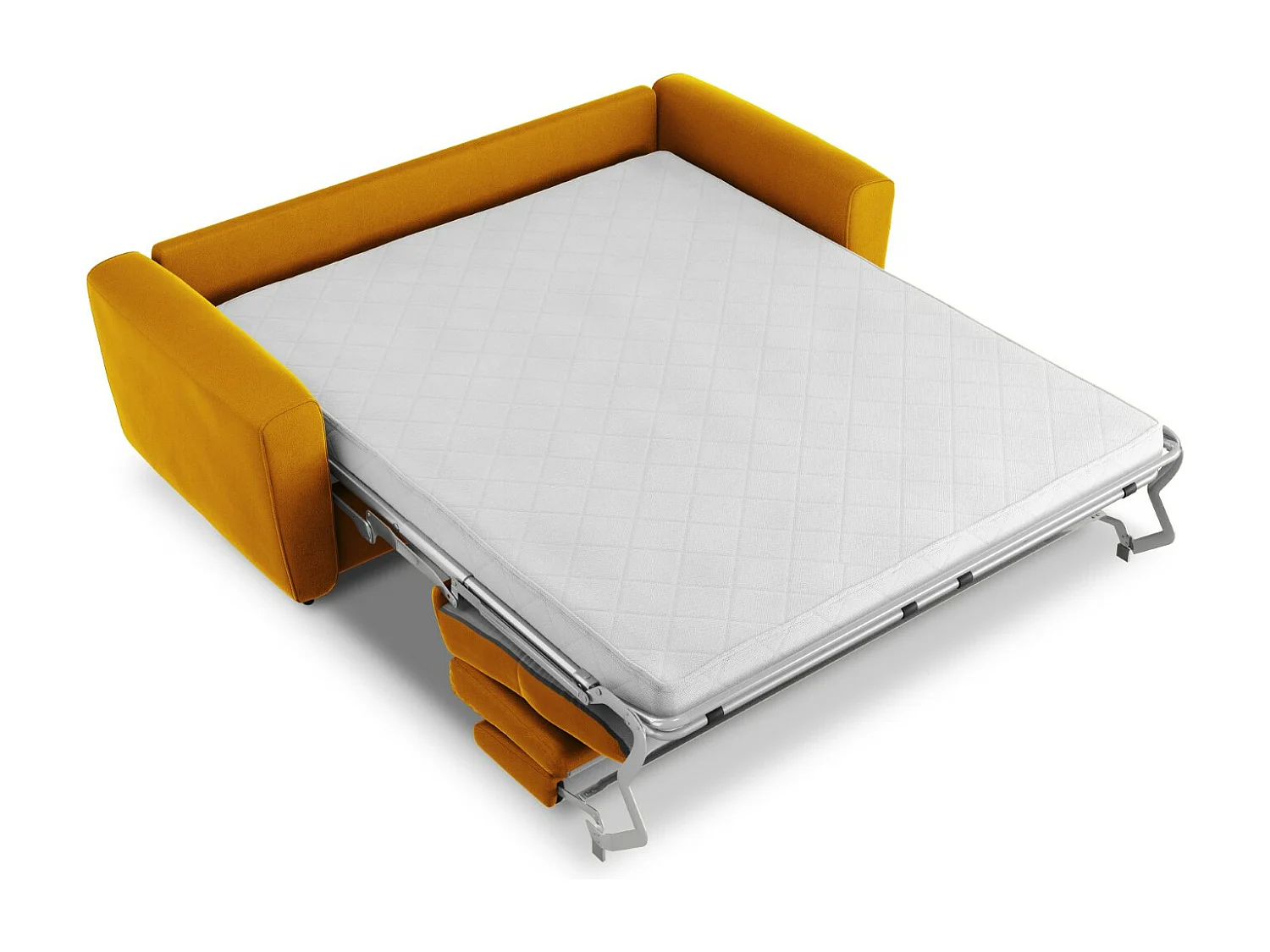 CXL by Christian Lacroix - Canapé convertible "Audra" 4 places en velours jaune - 212x101x88cm