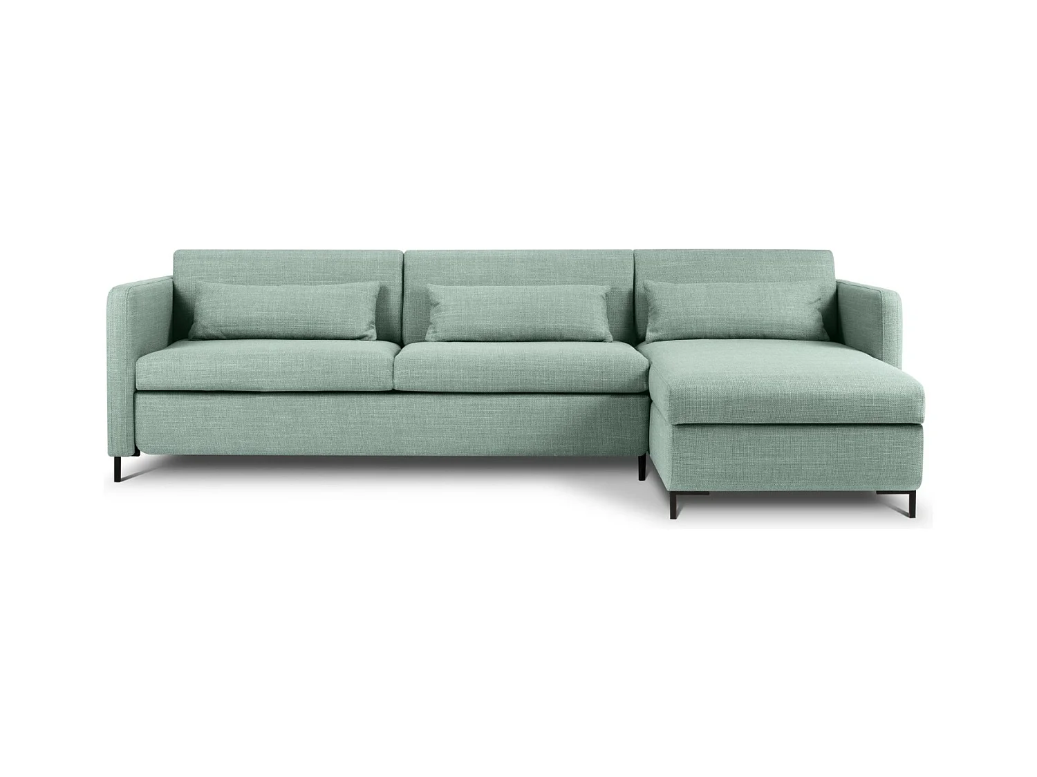 CXL by Christian Lacroix - Converteerbare hoekbank rechts met opbergdoos "Yanis" 5 zitplaatsen, Structurele stof, Munt - 280x170x80cm