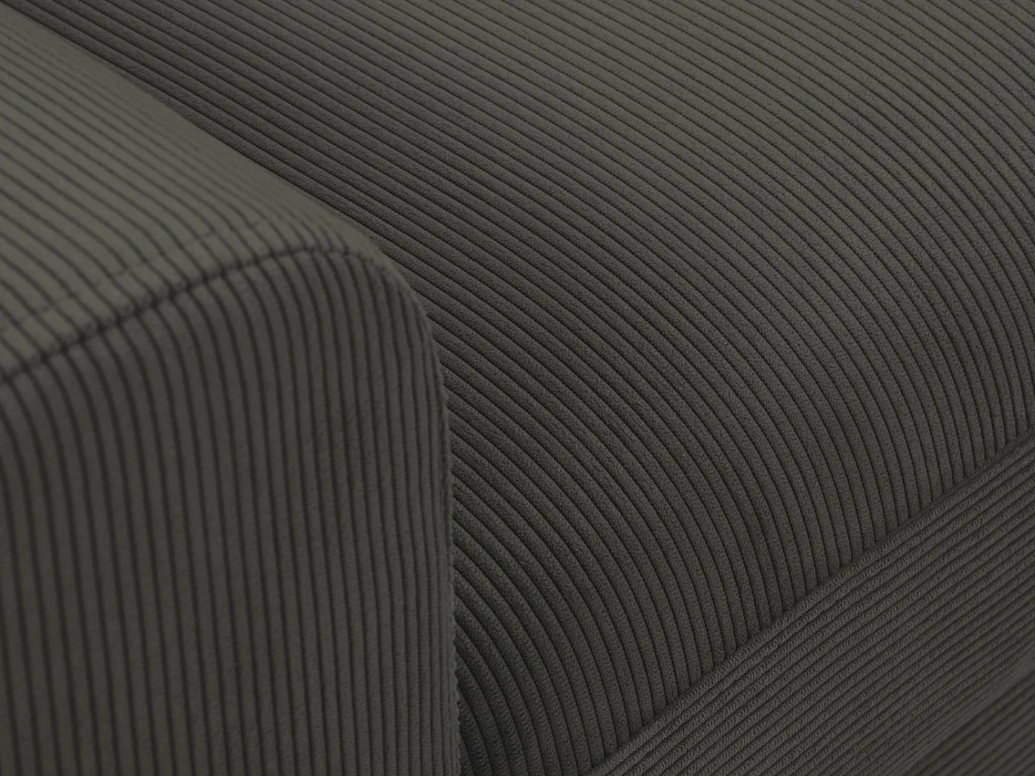 Cosmopolitan Design - Canapé d'angle droit convertible avec coffre de rangement "Kyoto" 4 places en velours côtelé noir - 241x145x88cm