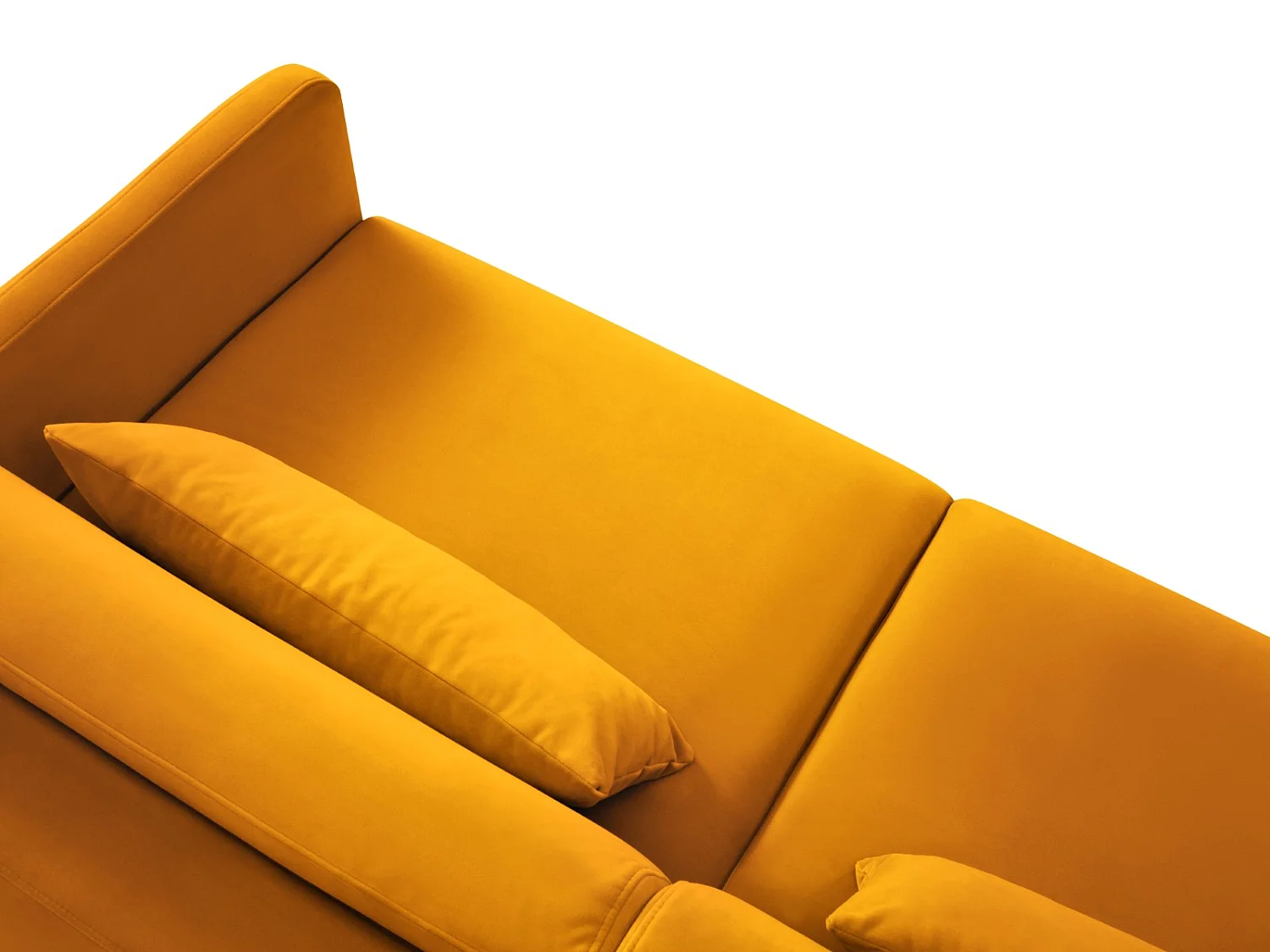 CXL by Christian Lacroix - Uitklapbare hoekbank links "Yanis" 4 zitplaatsen, Flueel, GEEL - 260x170x80cm