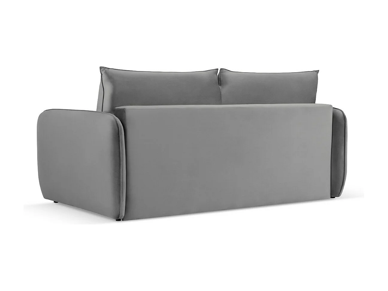 Cosmopolitan Design - Sofá cama "Vienna" 2 plazas de terciopelo gris claro - 194x102x92cm
