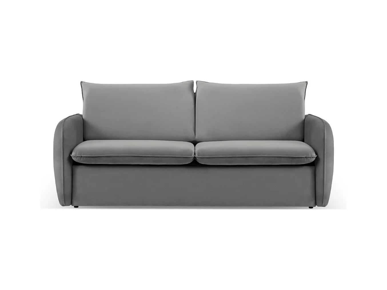 Cosmopolitan Design - Converteerbare bank "Vienna" 2 zitplaatsen, Flueel, Lichtgrijs - 194x102x92cm