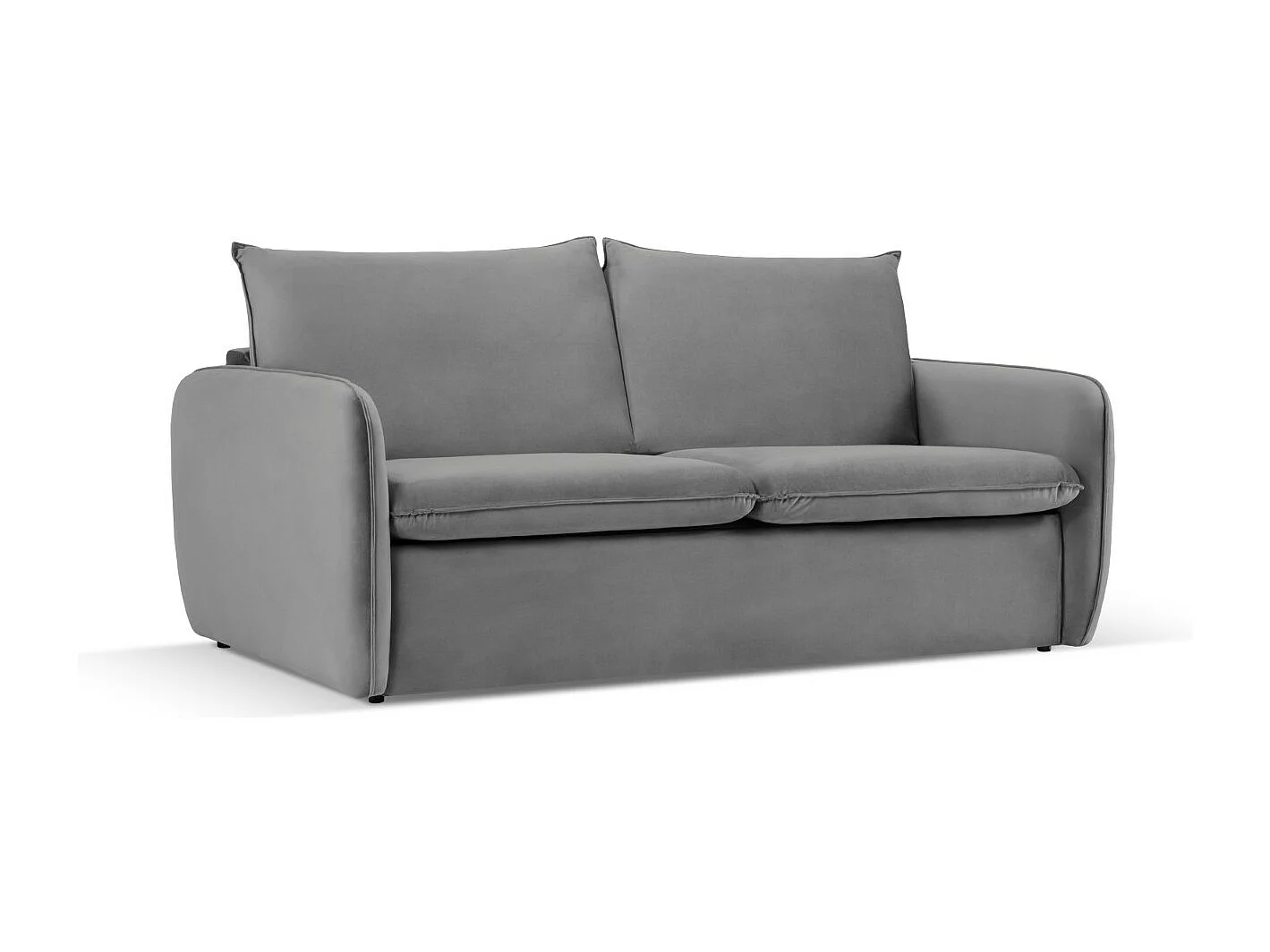 Cosmopolitan Design - Canapé convertible "Vienna" 2 places en velours gris clair - 194x102x92cm