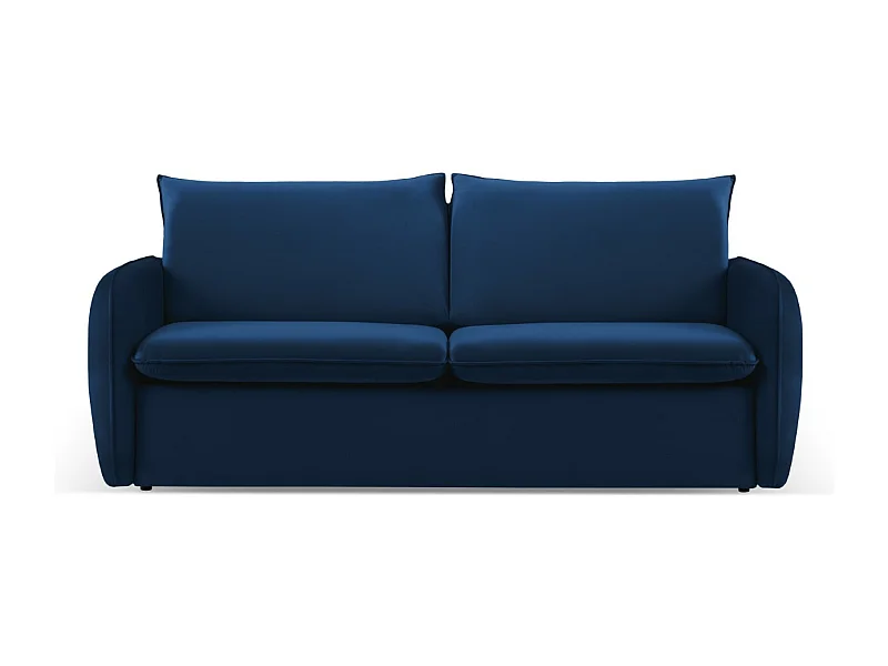 Cosmopolitan Design - 3-Sitzer ausklappbares Sofa "Vienna" aus Samt königsblau - 214x102x92cm