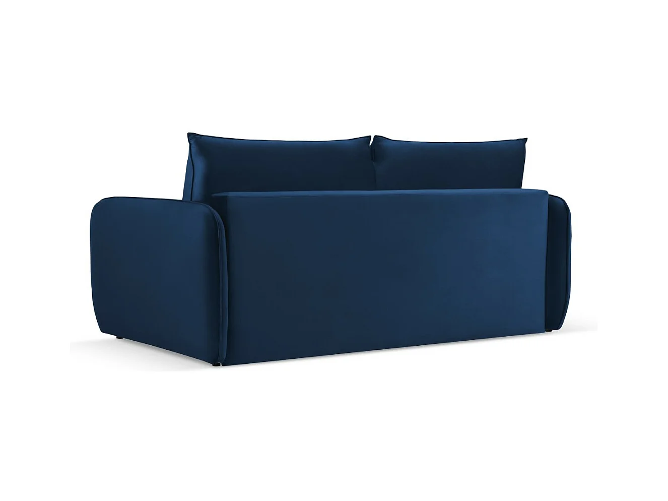 Cosmopolitan Design - 3-Sitzer ausklappbares Sofa "Vienna" aus Samt königsblau - 214x102x92cm