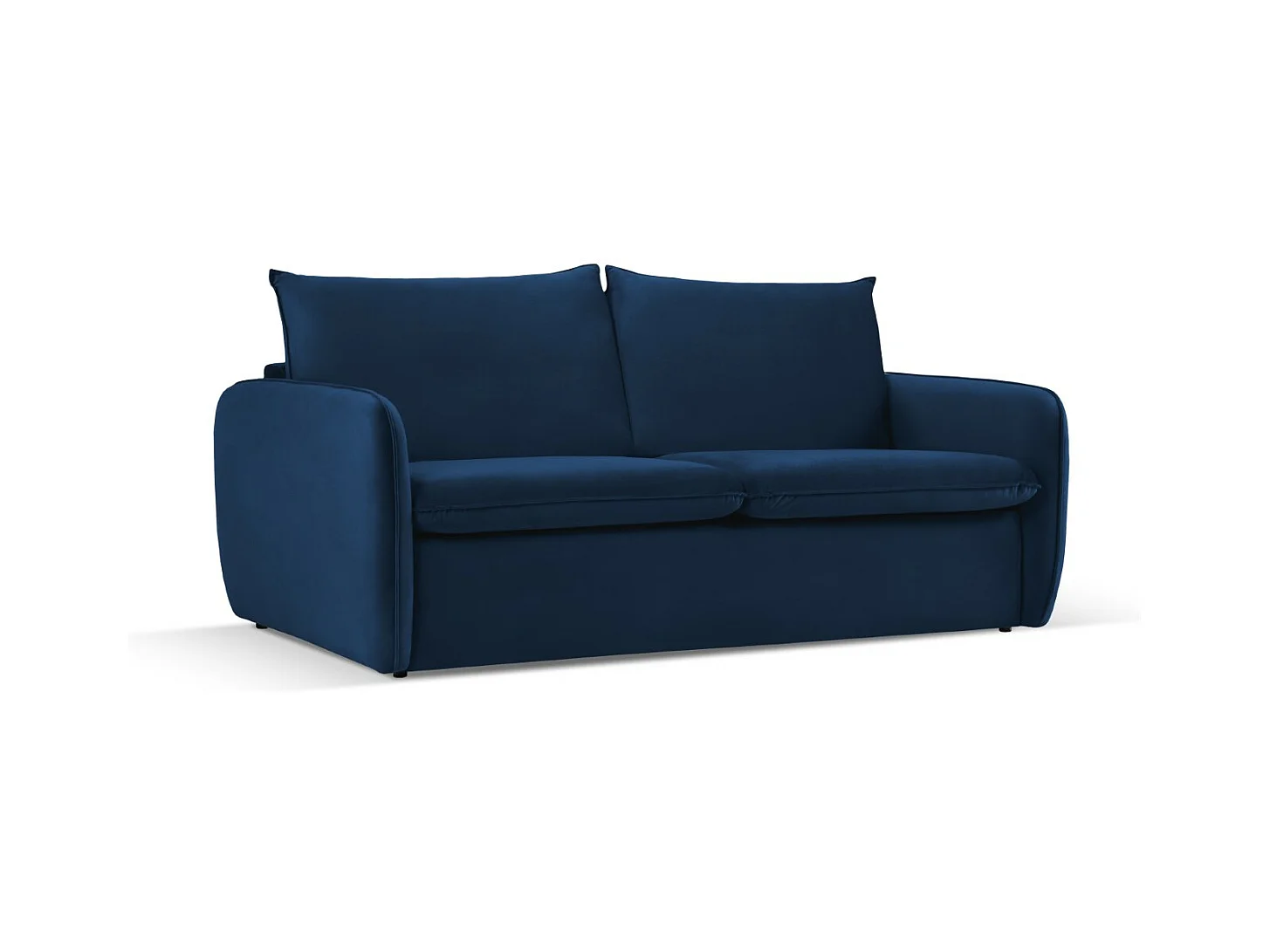 Cosmopolitan Design - 3-Sitzer ausklappbares Sofa "Vienna" aus Samt königsblau - 214x102x92cm