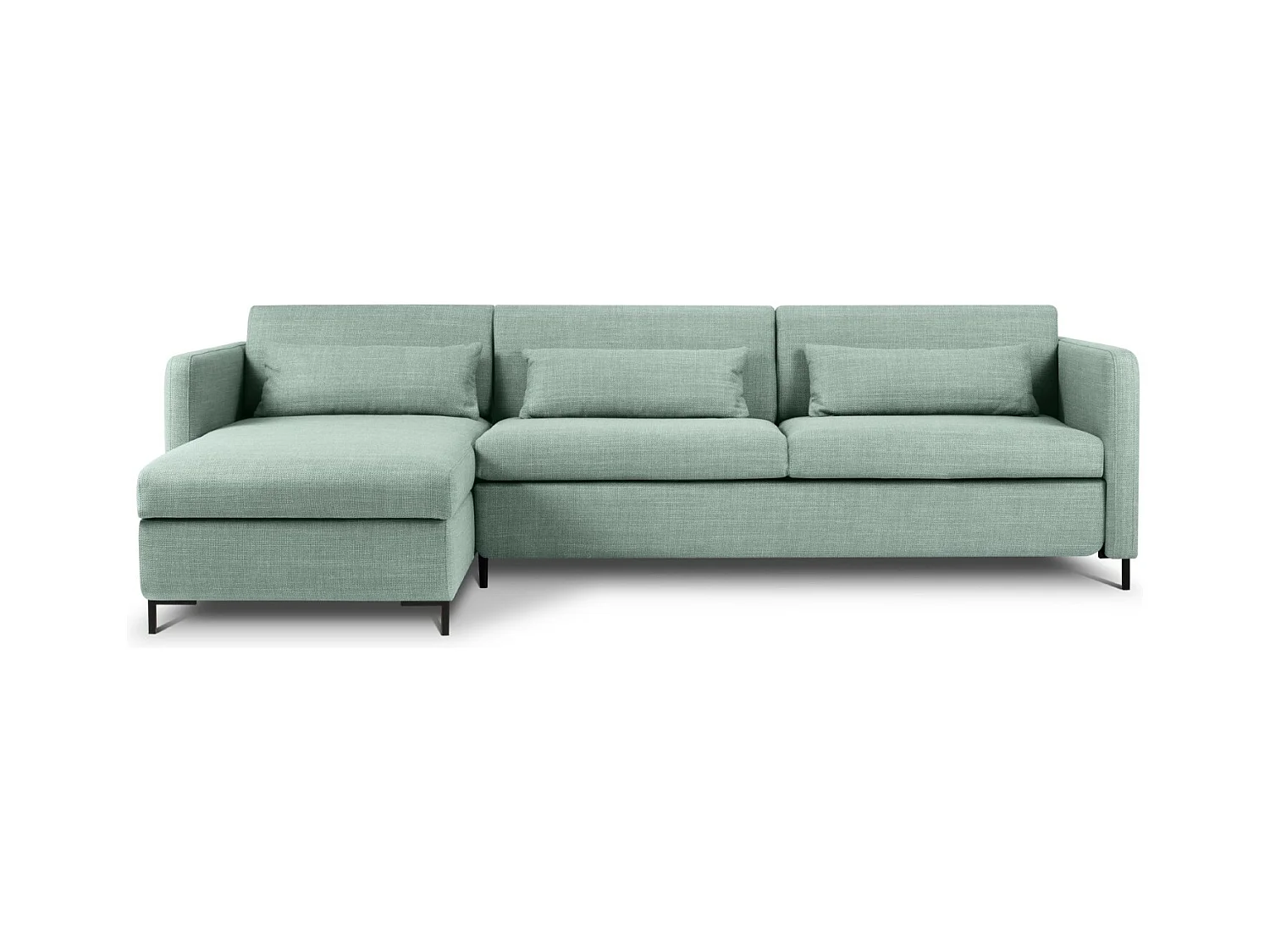 CXL by Christian Lacroix - Uitklapbare hoekbank links met opbergdoos "Yanis" 5 zitplaatsen, Structurele stof, Munt - 280x170x80cm