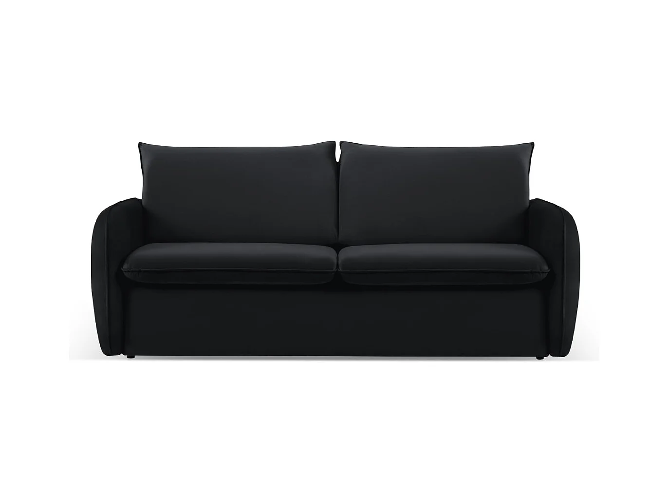 Cosmopolitan Design - Divano convertibile "Vienna" 3 posti in velluto nero - 214x102x92cm
