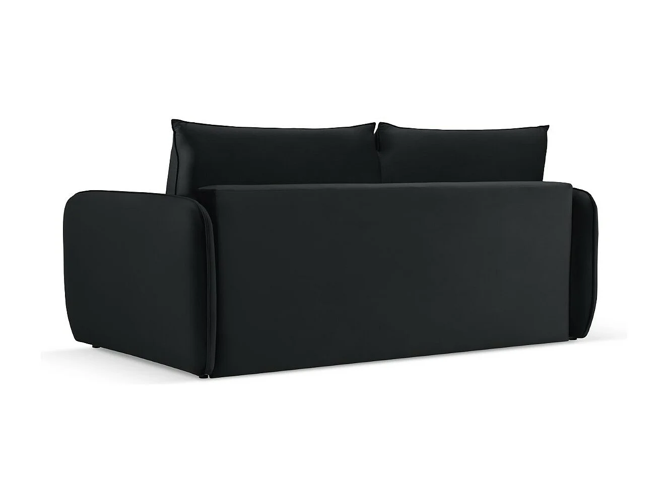 Cosmopolitan Design - Canapé convertible "Vienna" 3 places en velours noir - 214x102x92cm