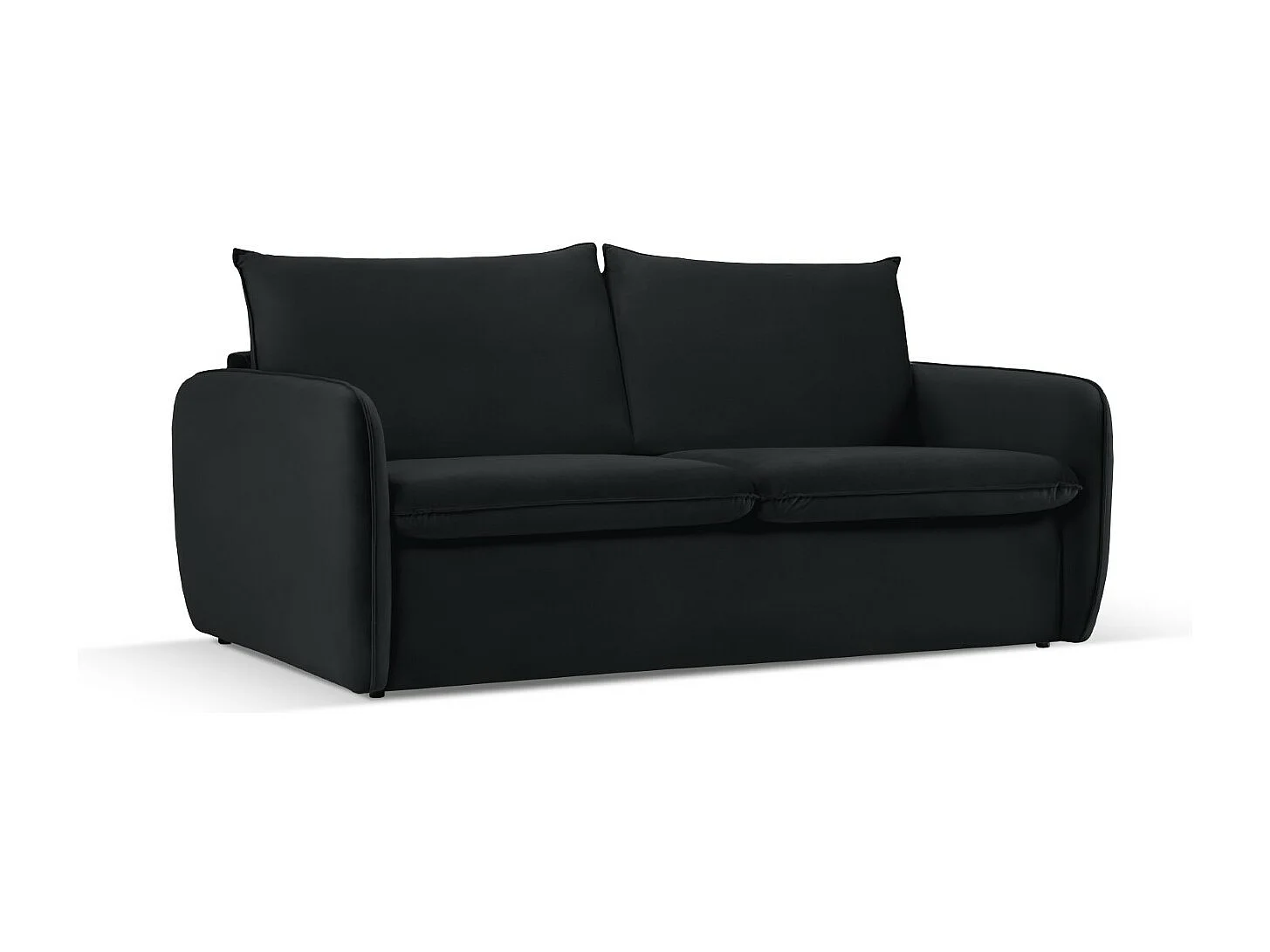 Cosmopolitan Design - Canapé convertible "Vienna" 3 places en velours noir - 214x102x92cm