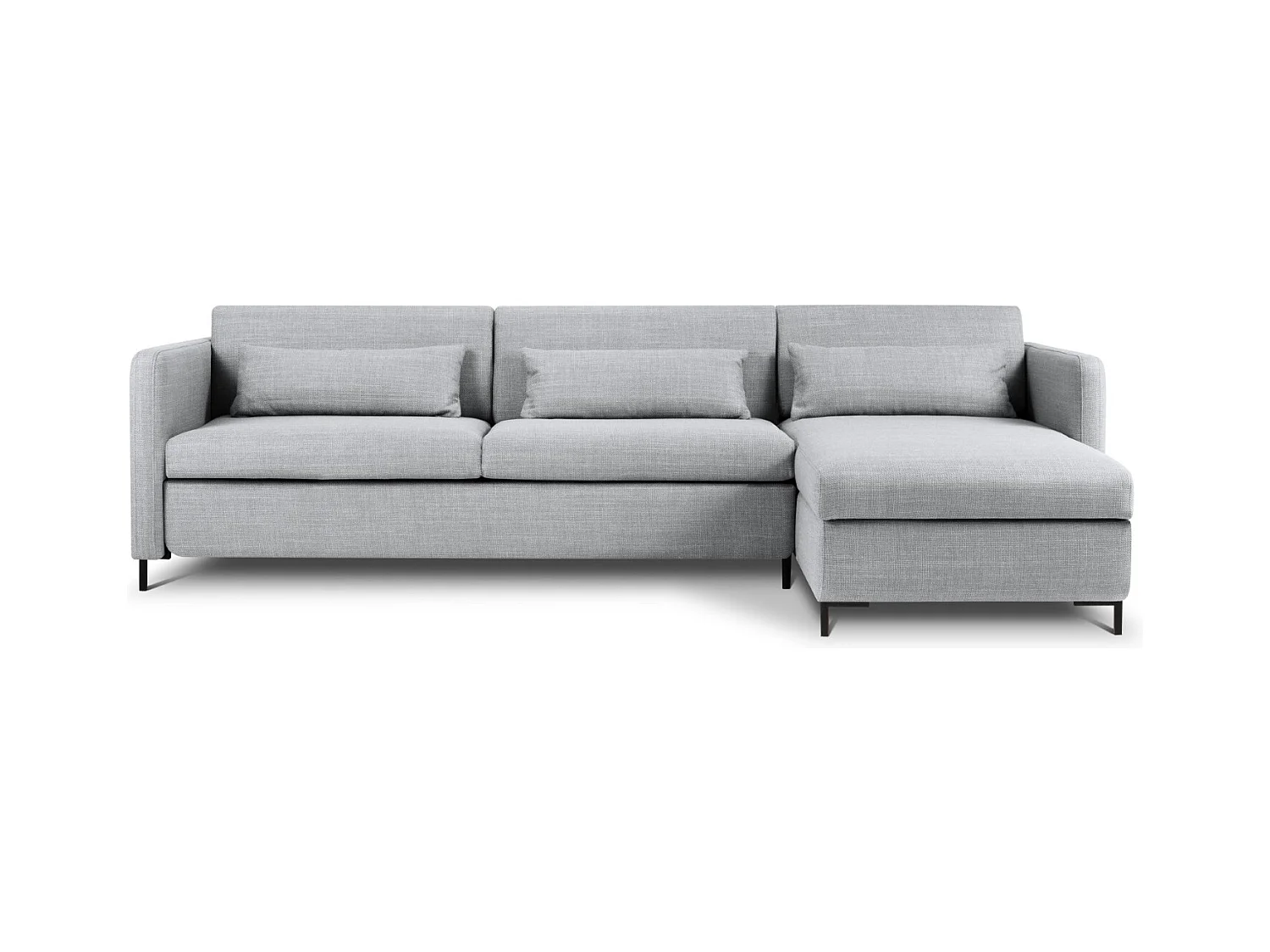 CXL by Christian Lacroix - Converteerbare hoekbank rechts met opbergdoos "Yanis" 5 zitplaatsen, Structurele stof, Lichtgrijs - 280x170x80cm