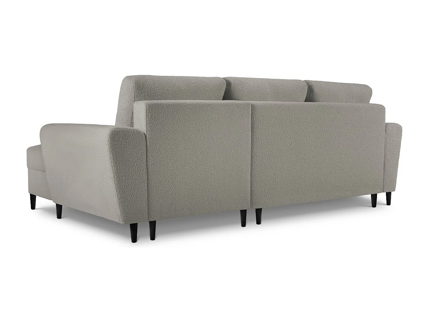 Cosmopolitan Design - Narożnik prawy rozkładany ze schowkiem, "Kyoto" 4 miejsca boucle, szary - 241x145x88cm