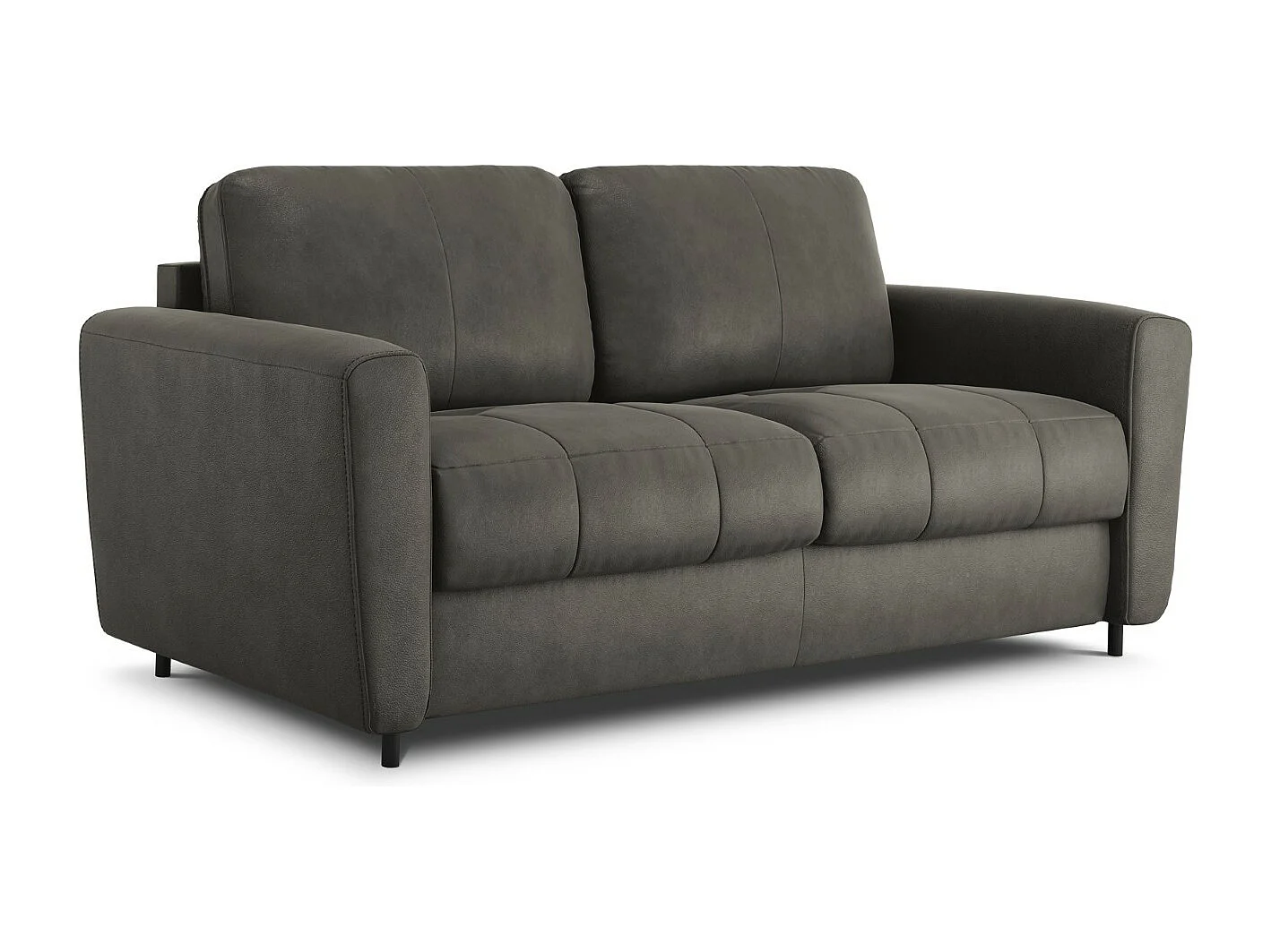 CXL by Christian Lacroix - Sofa z funkcją spania, "Audra" 3 miejsca skóra naturalna, szary ciemny - 192x101x88cm