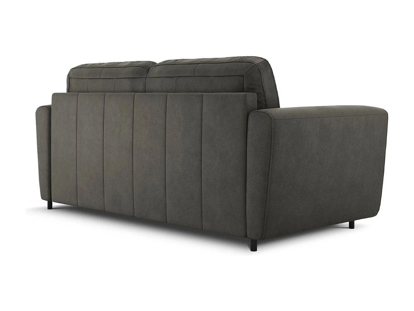 CXL by Christian Lacroix - Sofa z funkcją spania, "Audra" 3 miejsca skóra naturalna, szary ciemny - 192x101x88cm