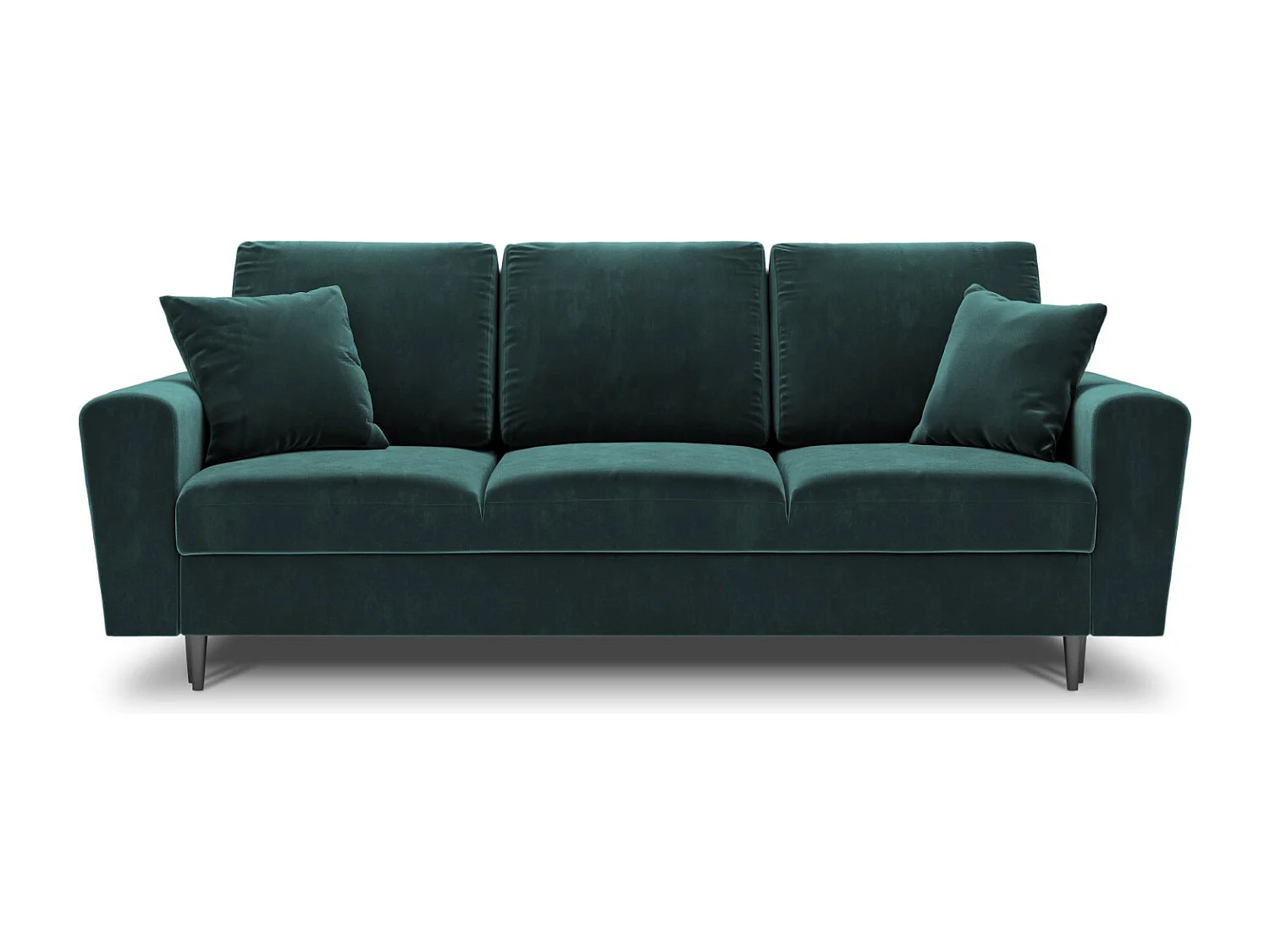 Cosmopolitan Design - Canapé convertible avec coffre de rangement "Kyoto" 3 places en velours pétrole - 235x100x88cm