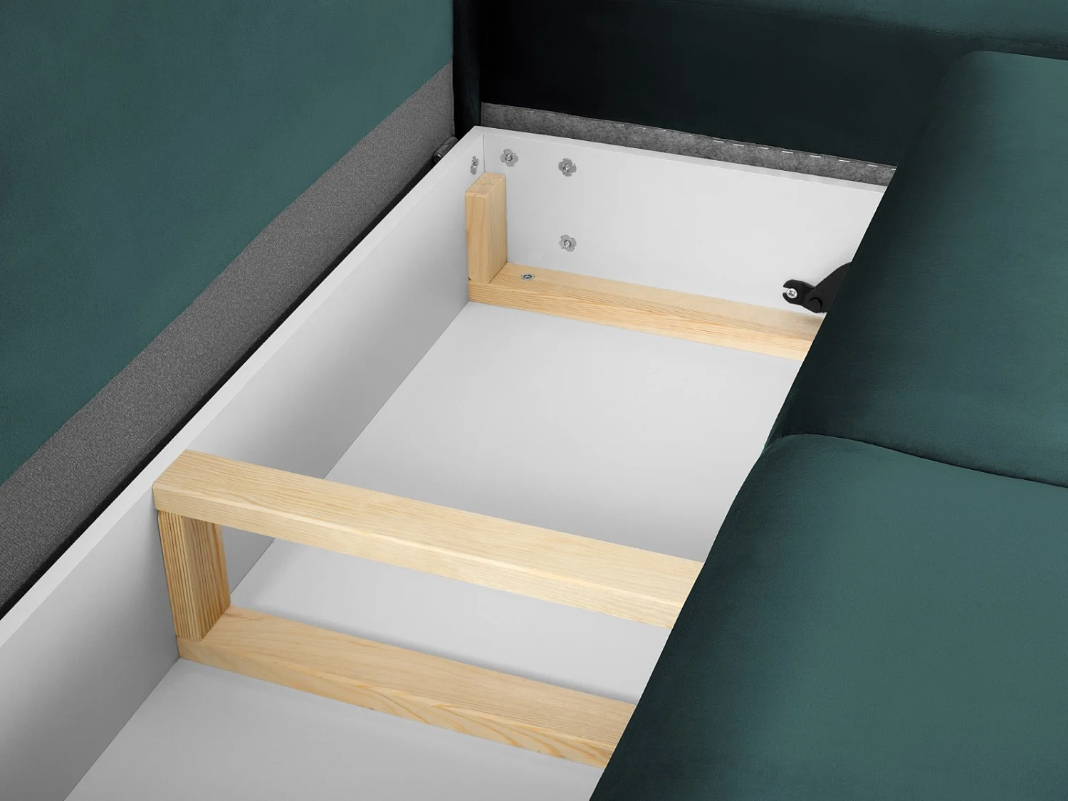 Cosmopolitan Design - Converteerbare hoekbank rechts met opbergdoos "Kyoto" 5 zitplaatsen, Flueel, Olie - 243x194x88cm