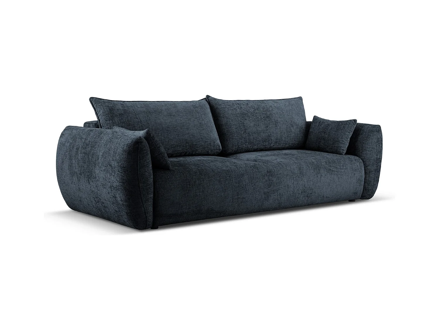 Cosmopolitan Design - Canapé convertible avec coffre de rangement "Matera" 3 places en chenille bleu roi - 240x108x86cm