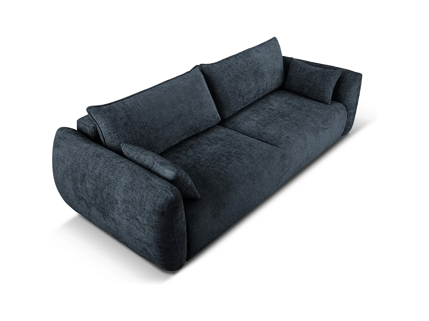 Cosmopolitan Design - Canapé convertible avec coffre de rangement "Matera" 3 places en chenille bleu roi - 240x108x86cm